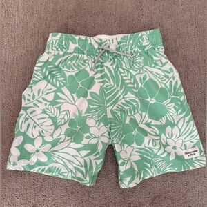 Abercrombie Kids White and Green Swim trunks 9/10